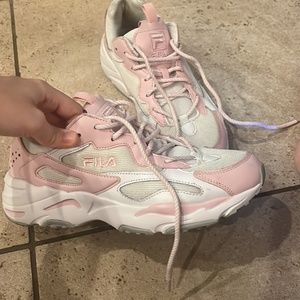 Pink and White Filas